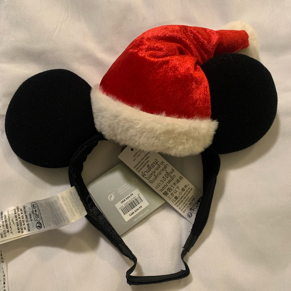 Disney Parks 2022 Christmas Holiday Mickey Mouse Santa Adaptive Headband NWT